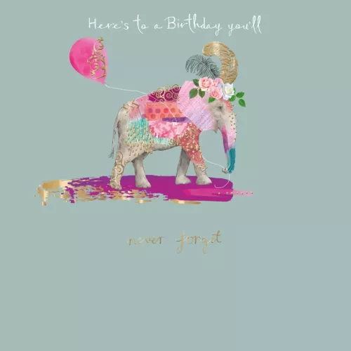 Elephant with balloon, Greeting Card