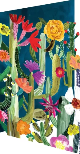 Cactus Floral Laser Lasercut Card