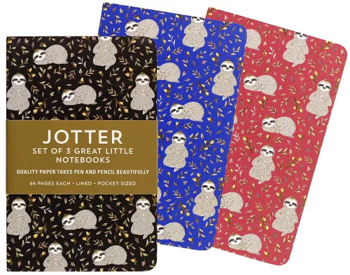 Sloths, 3 Mini Jotter Notebooks