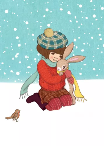 Winter Hug, Postcard