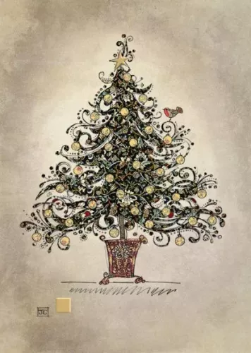 Black Chintz Tree, Greeting Card
