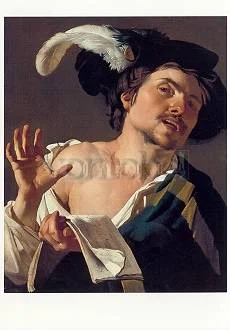 Young Man Singing (1622), Postcard