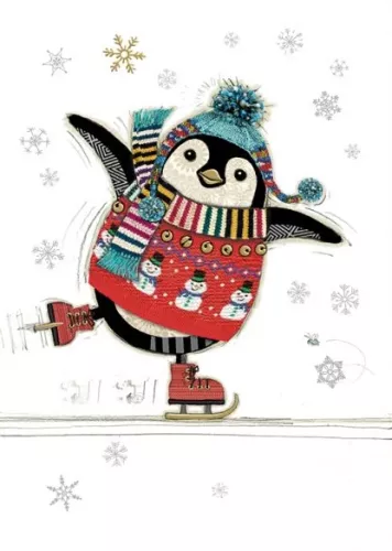Penguin Skater, Christmas Greeting Card