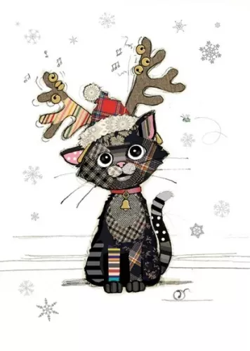Kitten Antlers, Christmas Greeting Card