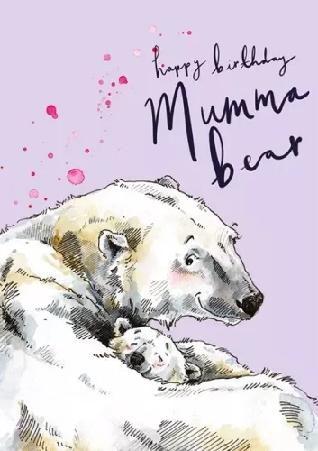 Mumma Bear, Single Greeting Card