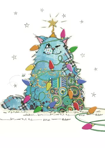 Cat Tree, Christmas Greeting Card