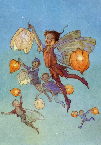 Fairy Land with lanterns, Minicard
