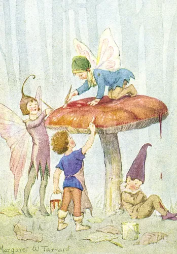 Fairy Land with mushroom, Minicard