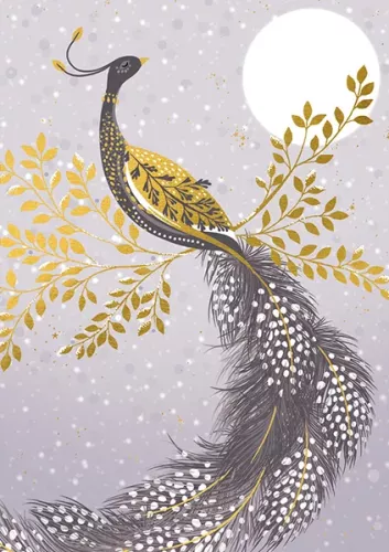 Christmas Peacock, Greeting Card