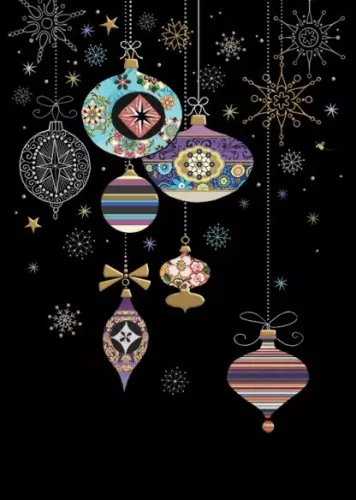 Patterned Baubles, Greeting Card