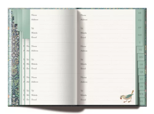 A5 Birthdays & Address Book, William Morris