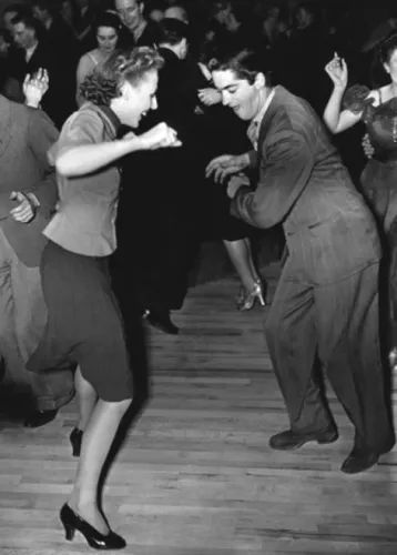 Couple dancing jive, Greeting Card