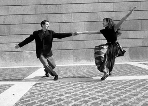 Couple dancing in the street, Greeting Card