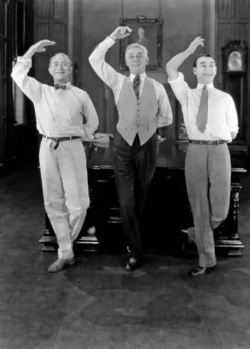 Three men dancing, Greeting Card