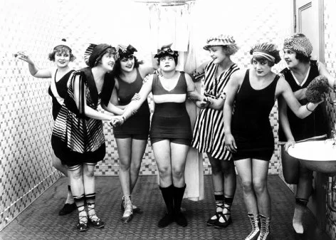 Women in cold shower, Greeting Card