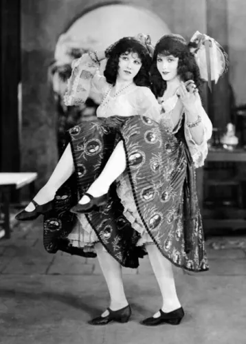 Two women dancing in sync, Greeting Card