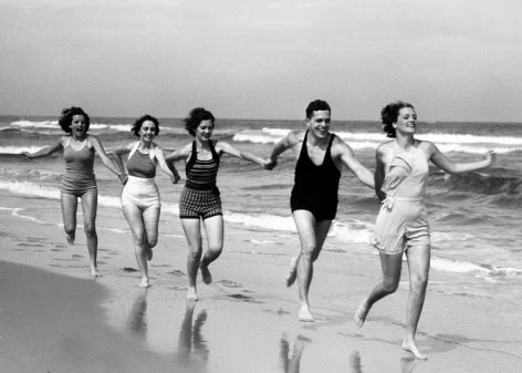 Holding hands on the beach, Greeting Card