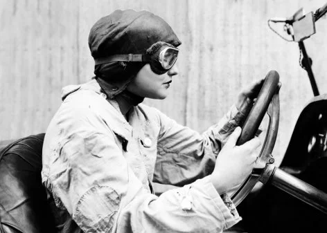 Woman racing driver, Greeting Card
