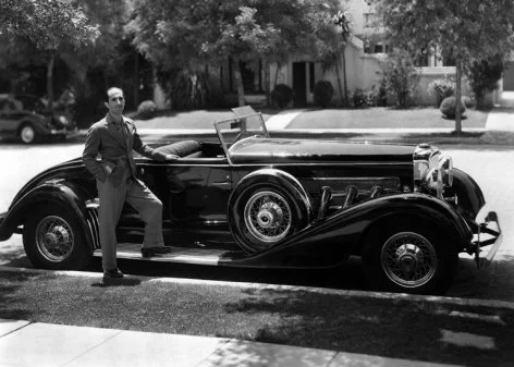 Man and long car, Greeting Card