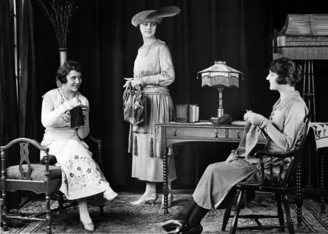 Women knitting, Greeting Card