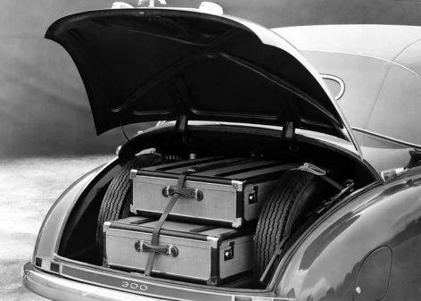 Suitcases in boot of car, Greeting Card