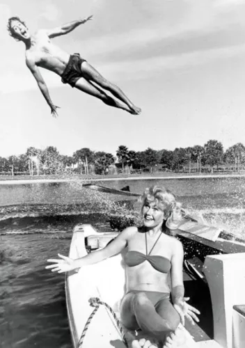 Airborne waterskier, Greeting Card