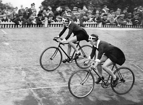 Lyons teahouse girls on bikes, Greeting Card