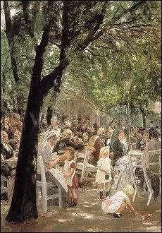Beer-Garden in Munich, Greeting Card