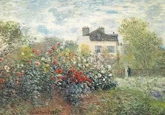 The Artist's Garden in Argenteuil ( A Corner of the Garden with Dahlias) (1873), Postcard