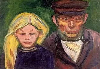 Old Fisherman with Daughter (1902), Postcard