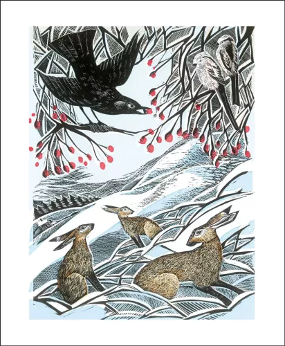 Hares in Conversation, Greeting Card