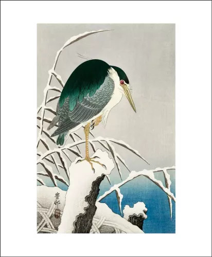 Heron in the Snow, Greeting Card