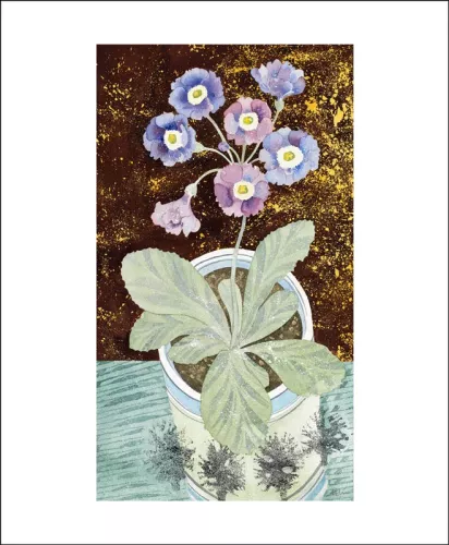 McWatts Blue in Mochaware Cup watercolour, Greeting Card