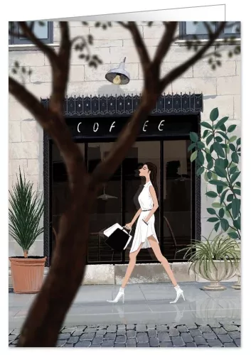 Strolling the Streets, Greeting Card