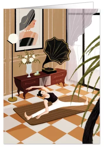Woman Practicing Yoga, Classic, Greeting Card