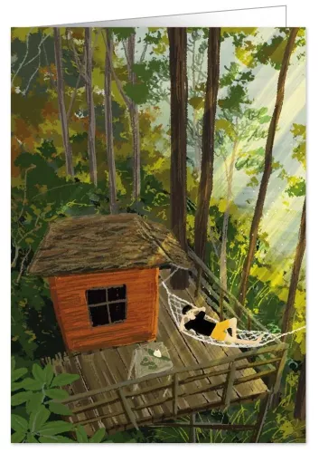 Man in Hammock, Greeting Card