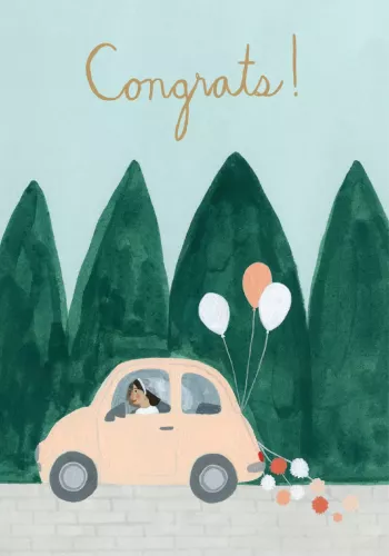Wedding Car Petite Card