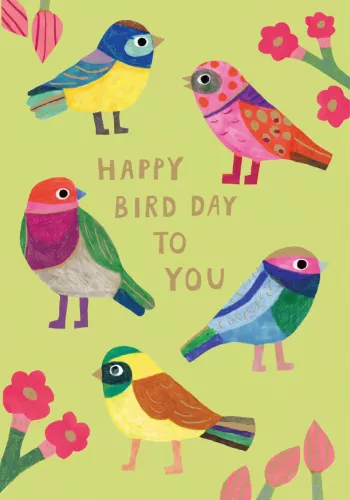 Colourful Birds Petite Card