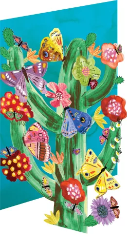 Butterflies and Cactus Lasercut Card