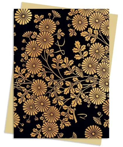 Uematsu Hobi: Box decorated with Chrysanthemums , Greeting Card