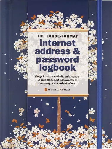 Falling Blossoms Large Internet Address & Password Logbook