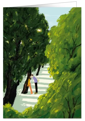 Kissing in the Park, Greeting Card