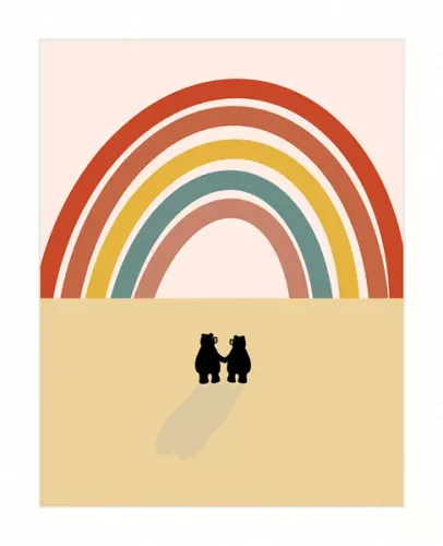 Bears & Rainbow, Greeting Card