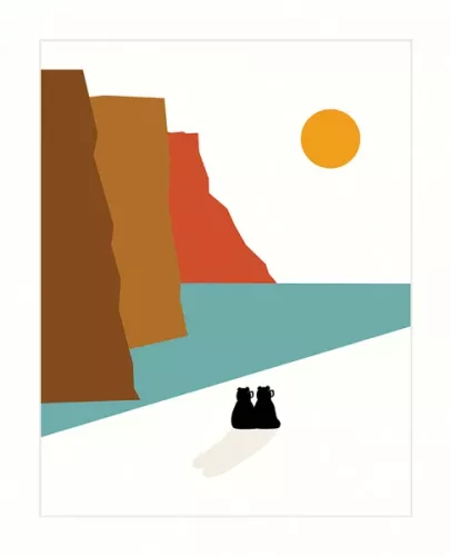 Bears, Cliffs & Water, Greeting Card