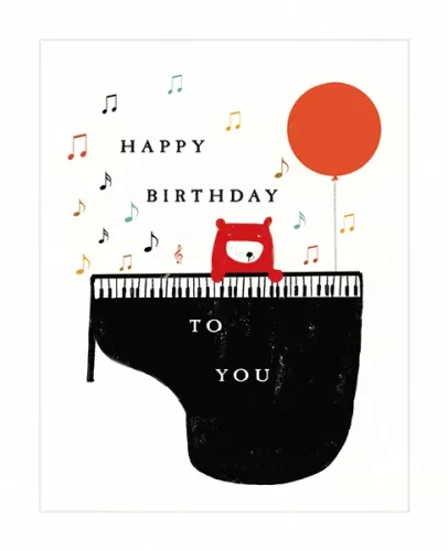 Bear Piano, Greeting Card