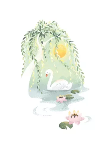 Swan On Lake, Greeting Card