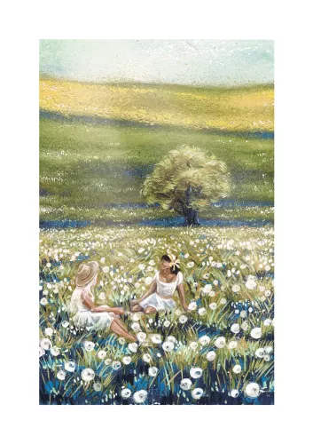 Two Girls In White , Greeting Card