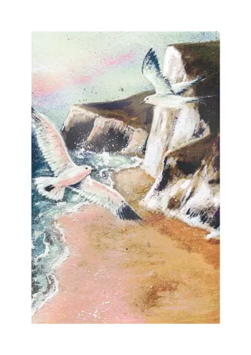 Gulls, Cliffs & Sea, Greeting Card