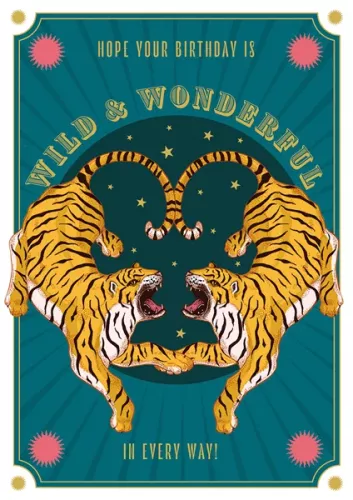 Tigers Wild & Wonderful, Greeting Card