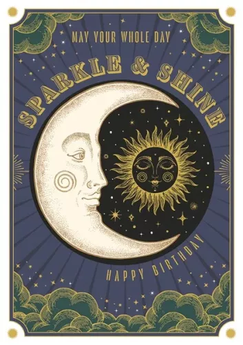 Sparkle & Shine Moon, Greeting Card